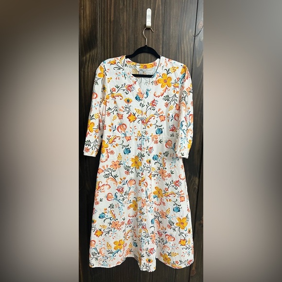 Floral Peasant Shirt Dress Size M - Picture 5 of 10
